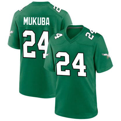 P.Eagles #24 Andrew Mukuba Player Kelly Green Game Football Jerseys