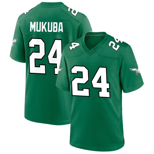 P.Eagles #24 Andrew Mukuba Player Kelly Green Game Football Jerseys