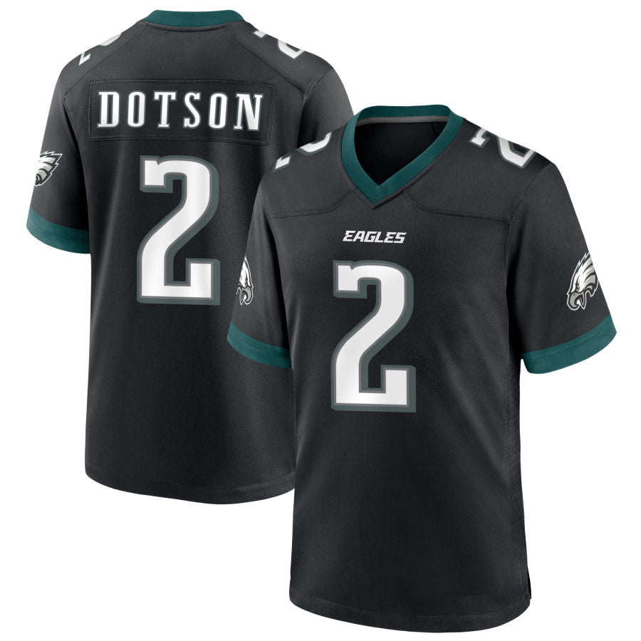 P.Eagles #2 Jahan Dotson Player Black Game Football Jerseys