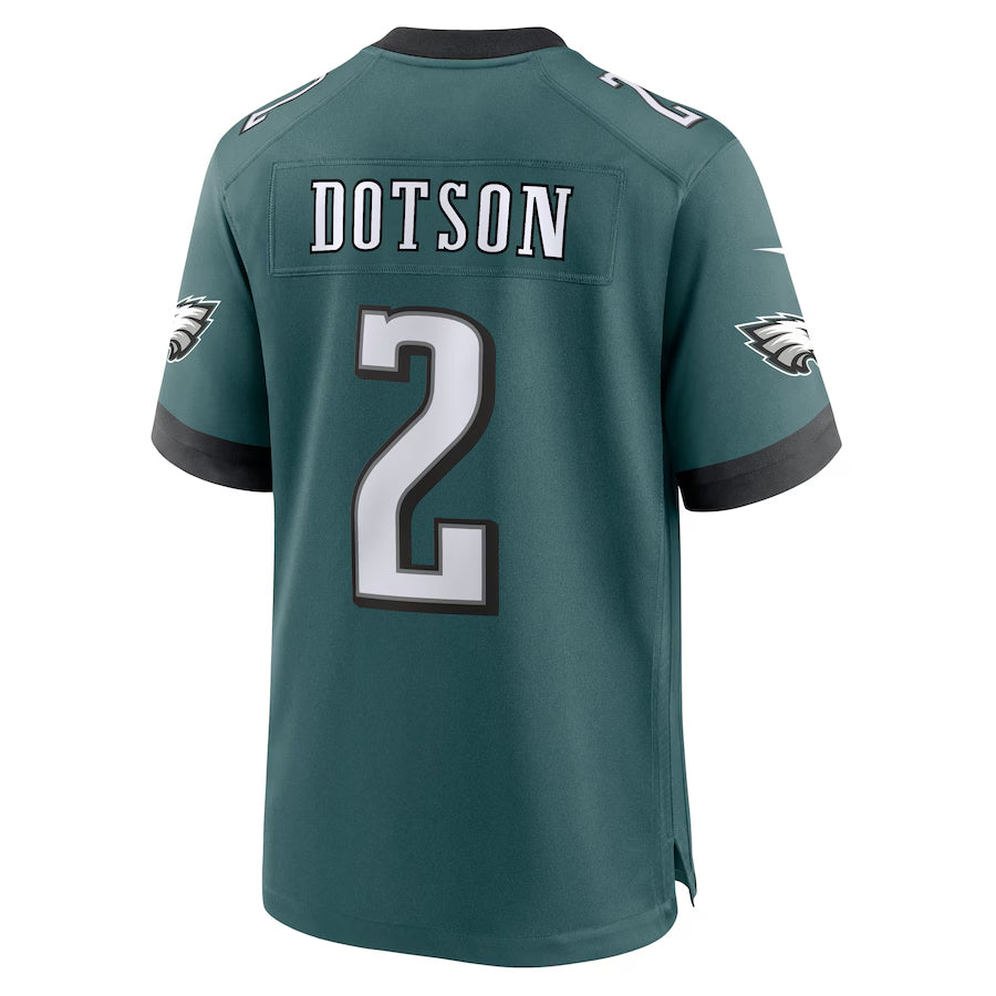 P.Eagles #2 Jahan Dotson Player Midnight Green Home Game Football Jerseys