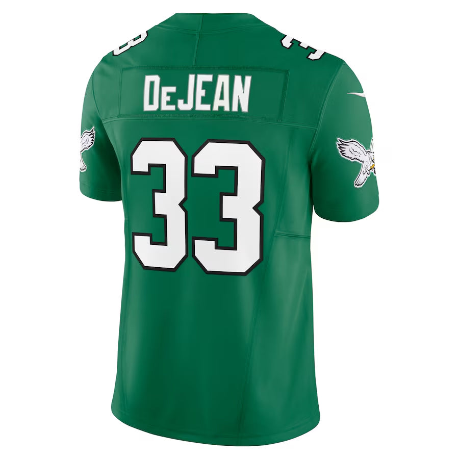 P.Eagles #33 Cooper DeJean Player Kelly Green Vapor F.U.S.E. Limited Football Jerseys