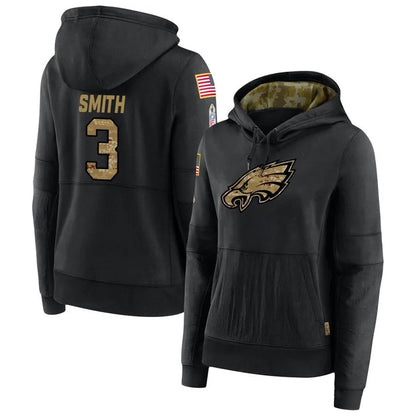 P.Eagles #3 Nolan Smith Jr. Player Black Salute To Service Football Jerseys