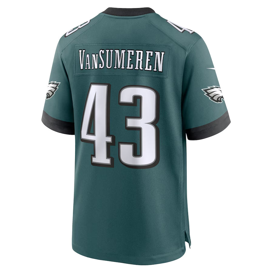 P.Eagles #43 Ben VanSumeren Player Midnight Green Home Game Football Jerseys