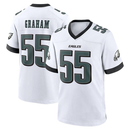P.Eagles #55 Brandon Graham Player White Home Game Football Jerseys