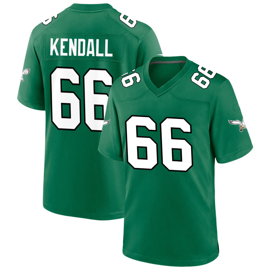 P.Eagles #66 Drew Kendall Player Kelly Green Game Football Jerseys