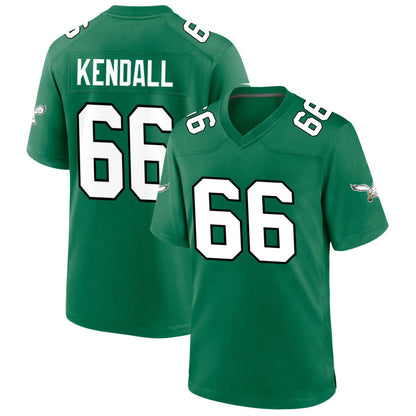 P.Eagles #66 Drew Kendall Player Kelly Green Game Football Jerseys