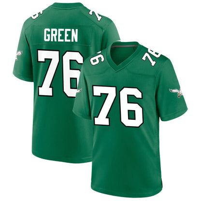 P.Eagles #76 Kenyon Green Player Kelly Green Home Game Football Jerseys