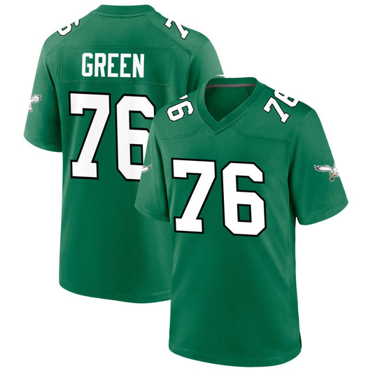 P.Eagles #76 Kenyon Green Player Kelly Green Home Game Football Jerseys