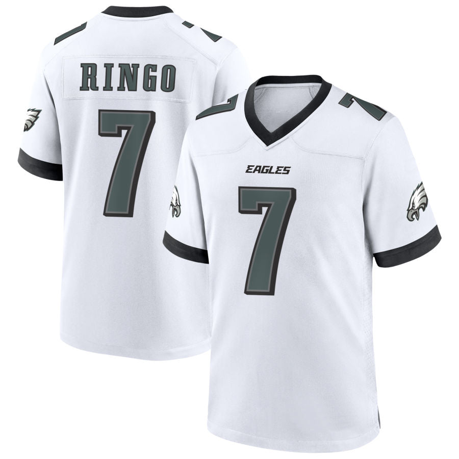 P.Eagles #7 Kelee Ringo Player White Home Game Football Jerseys