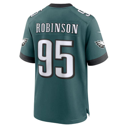 P.Eagles #95 Ty Robinson Player Midnight Green Home Game Football Jerseys