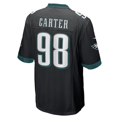 P.Eagles #98 Jalen Carter Player Black Alternate Game Football Jerseys