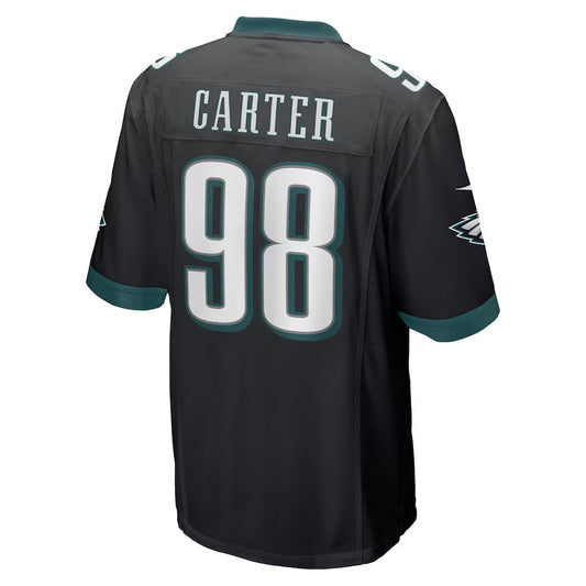 P.Eagles #98 Jalen Carter Player Black Alternate Game Football Jerseys