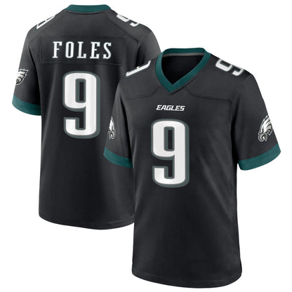 P.Eagles #9 Nick Foles Player Black Home Game Football Jerseys