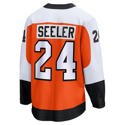 P.Flyers #24 Nick Seeler Fanatics Home Breakaway Jersey - Orange Stitched American Hockey Jerseys
