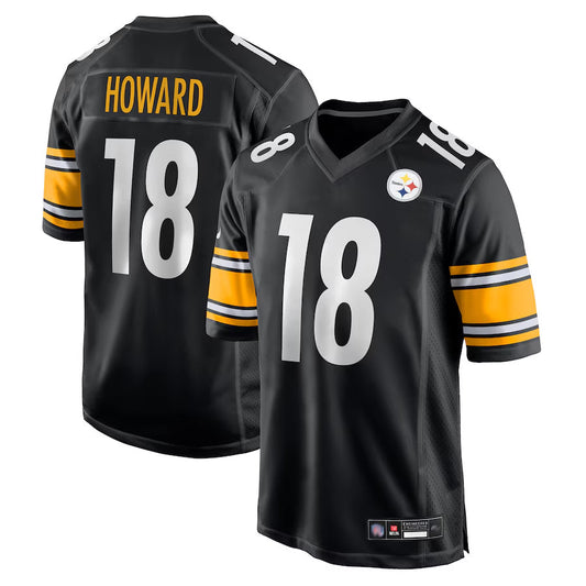 P.Steelers #18 Will Howard Player Black Replica Game Football Jerseys