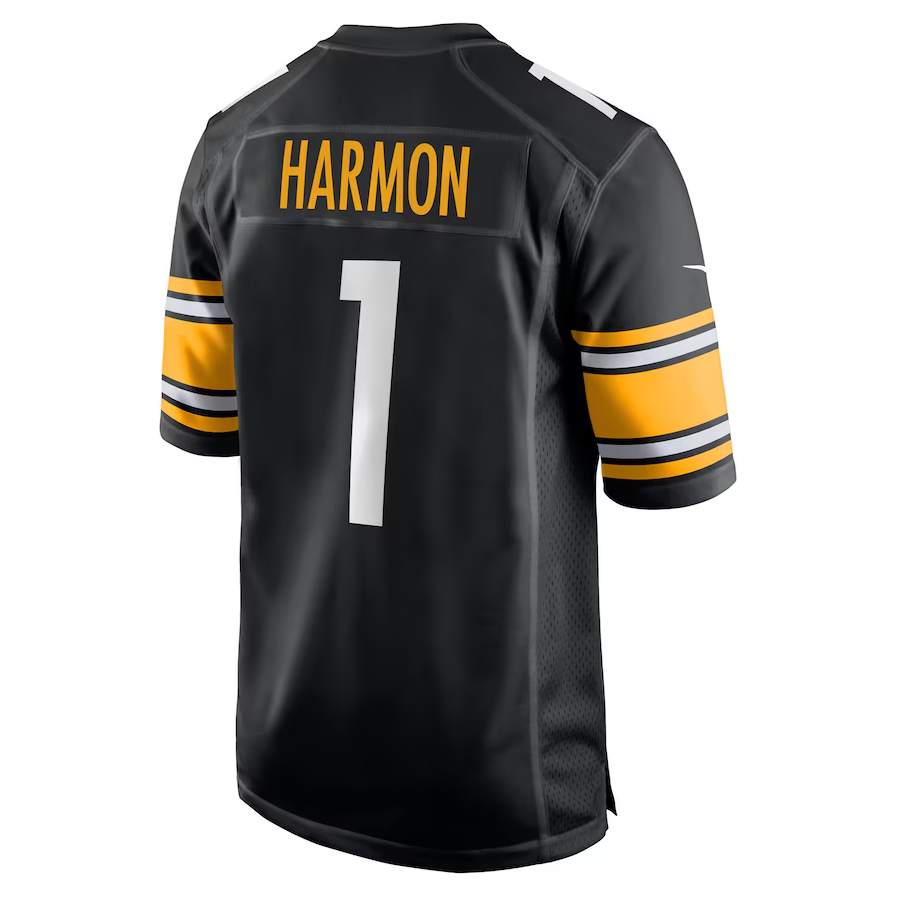 P.Steelers #1 Derrick Harmon Black 2025 Draft First Round Pick Game Stitched American Football Jerseys