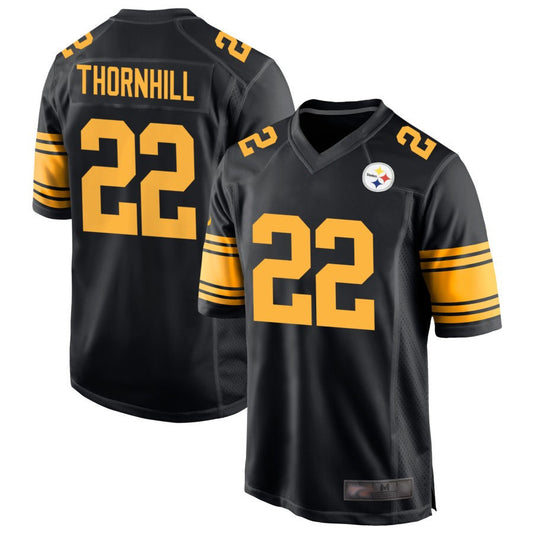 P.Steelers #22 Juan Thornhill Player Black Alternate Football Jerseys