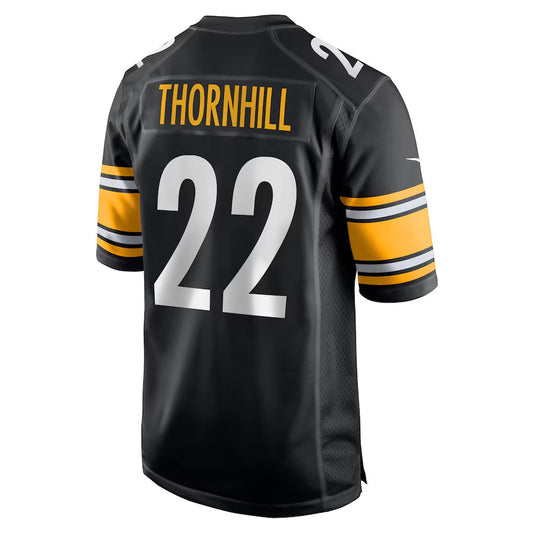P.Steelers #22 Juan Thornhill Player Black Home Game Football Jerseys