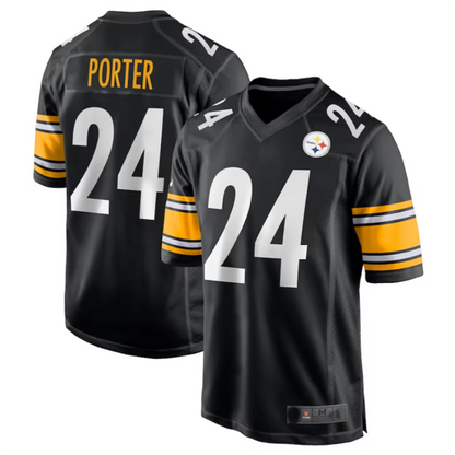 #24 Joey Porter Jr. Player P.Steelers Black Game Stitched Football Jerseys