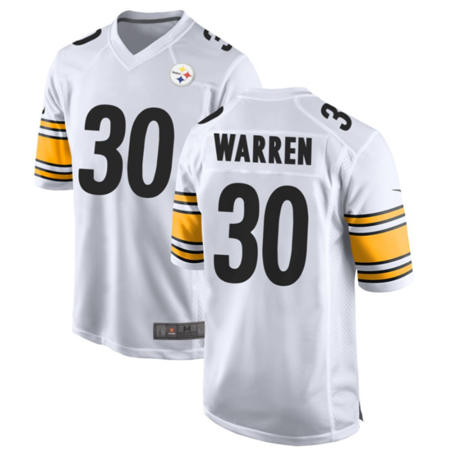 #30 Jaylen Warren Player P.Steelers White Game Football Jerseys