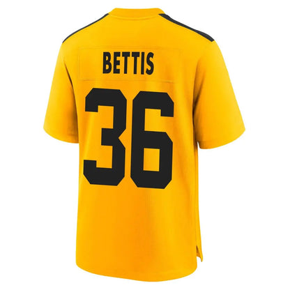 P.Steelers #36 Jerome Bettis Player Gold Alternate Game Football Jerseys