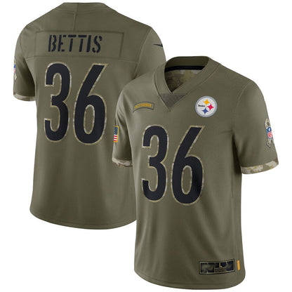 P.Steelers #36 Jerome Bettis Player Salute To Service Limited Olive Football Jerseys