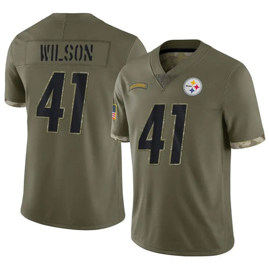 P.Steelers #41 Payton Wilson Player Salute To Service Limited Olive Football Jerseys