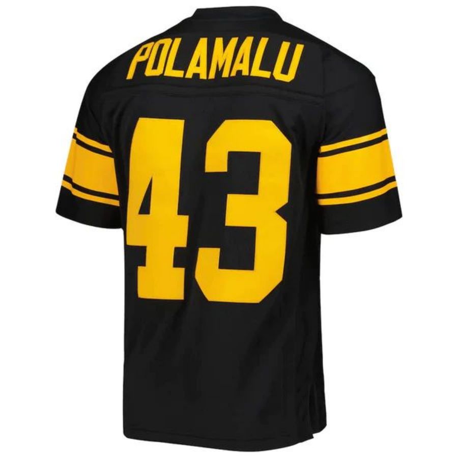 P.Steelers #43 Troy Polamalu Mitchell & Ness Black Alternate 2008 Legacy Replica Football Jerseys