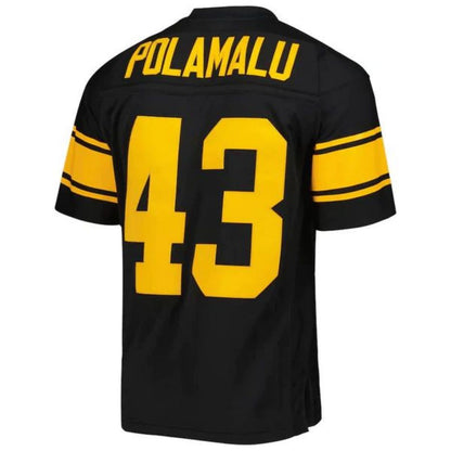 P.Steelers #43 Troy Polamalu Mitchell & Ness Black Alternate 2008 Legacy Replica Football Jerseys