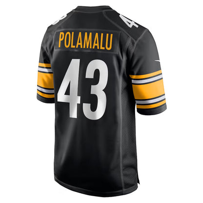 P.Steelers #43 Troy Polamalu Player Black Home Game Football Jerseys