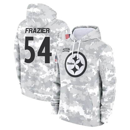 P.Steelers #54 Zach Frazier Player Salute to Service Hoodies & T-Shirts Football Jerseys