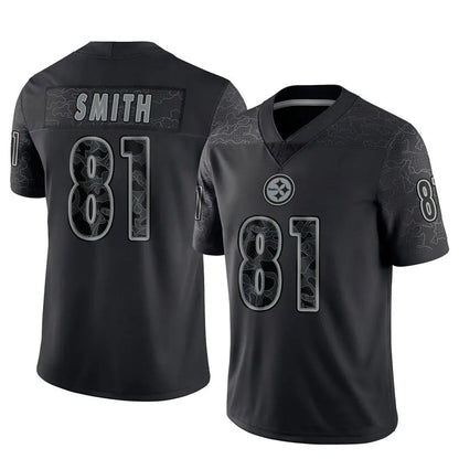 P.Steelers #81 Jonnu Smith Player Black RFLCTV Limited Football Jerseys