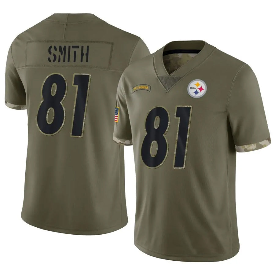P.Steelers #81 Jonnu Smith Player Salute To Service Limited Olive Football Jerseys