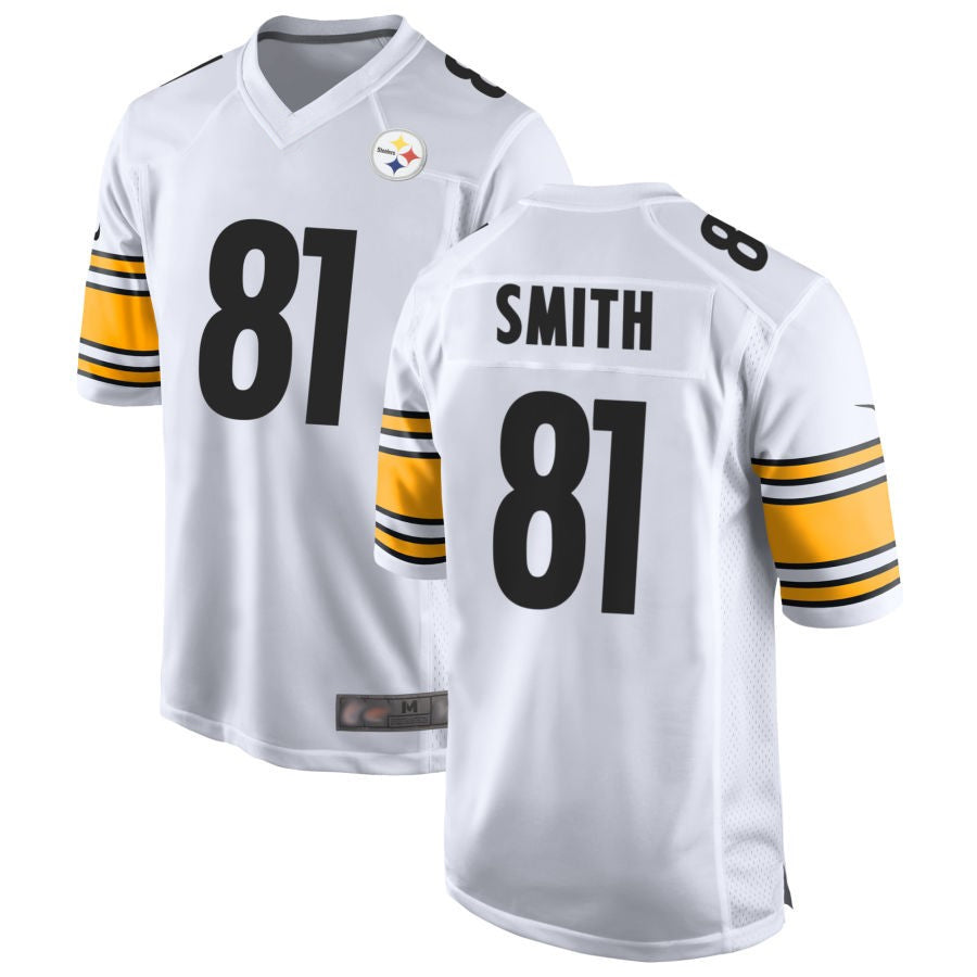 P.Steelers #81 Jonnu Smith Player White Home Game Football Jerseys