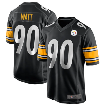P.Steelers #90 T.J. Watt Player Black Game Fotoball Jerseys