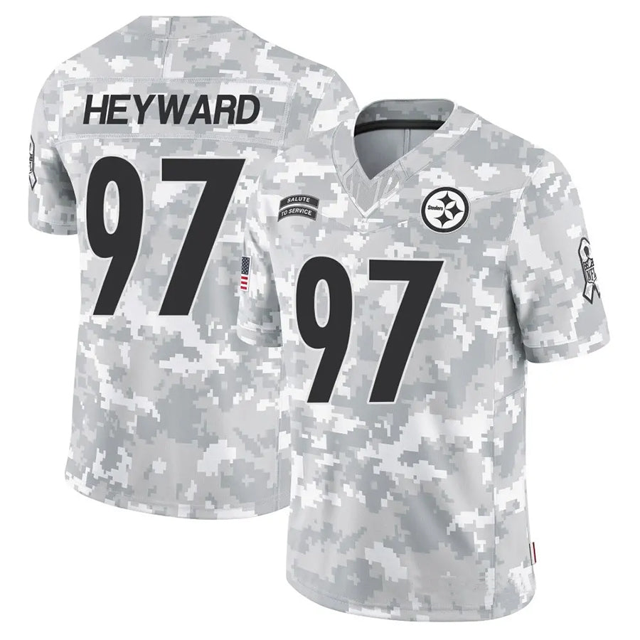 P.Steelers #97 Cameron Heyward Player Arctic Camo Salute to Service Limited Football Jerseys