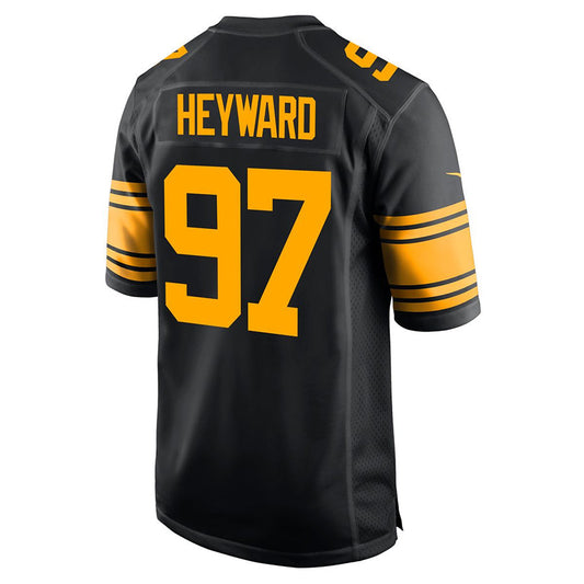 P.Steelers #97 Cameron Heyward Player Black Home Replica Football Jerseys