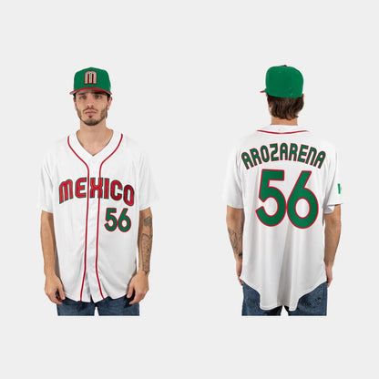 #56 RANDY AROZARENA MEXICO BASEBALL 2023 WORLD BASEBALL CLASSIC JERSEY ¨C WHITE Stitches Baseball Jerseys