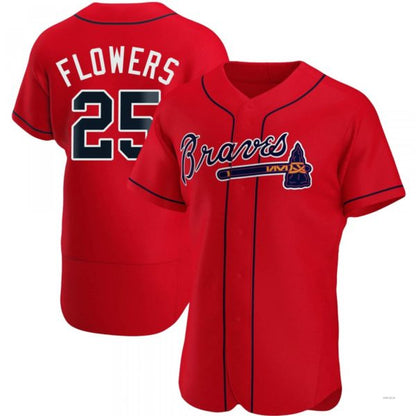 Atlanta Braves #25 Tyler Flowers Red Alternate Jersey Stitches Baseball Jerseys