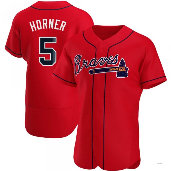 Atlanta Braves #5 Bob Horner Red Alternate Jersey Stitches Baseball Jerseys