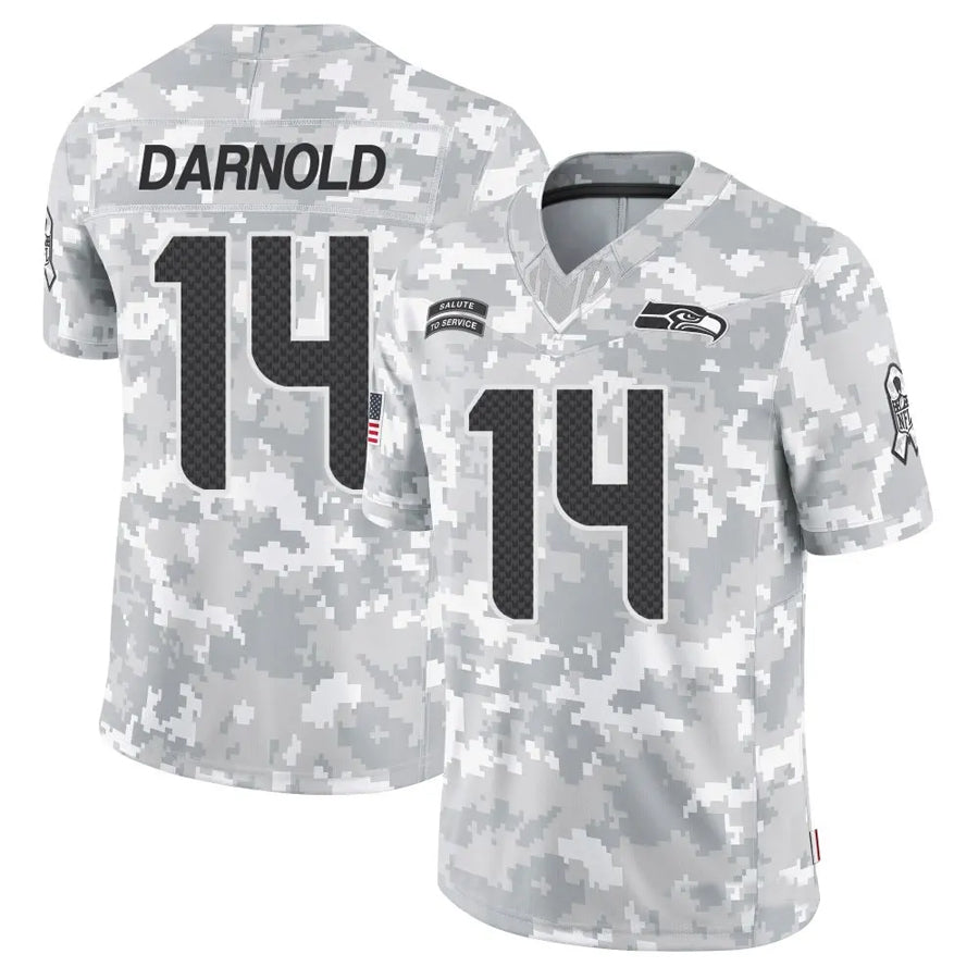 S.Seahawks #14 Sam Darnold Player Arctic Camo Salute to Service Limited Football Jerseys