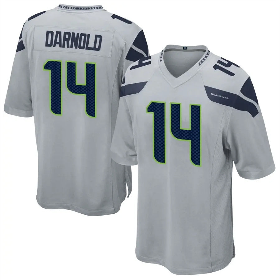 S.Seahawks #14 Sam Darnold Player Grey Game Football Jerseys