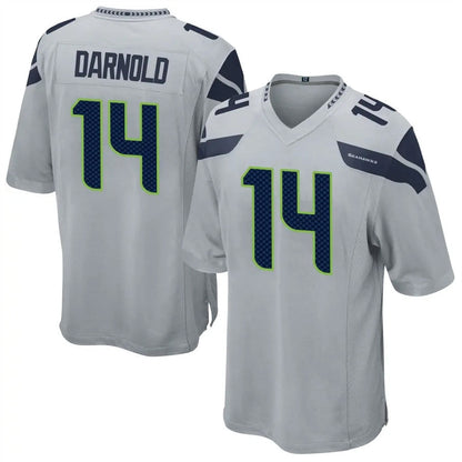 S.Seahawks #14 Sam Darnold Player Grey Game Football Jerseys