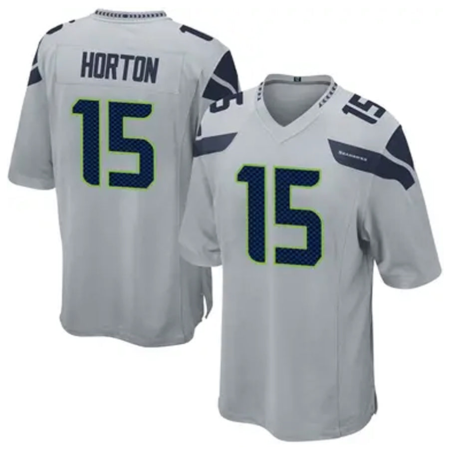 S.Seahawks #15 Tory Horton Player Gray Game Football Jerseys