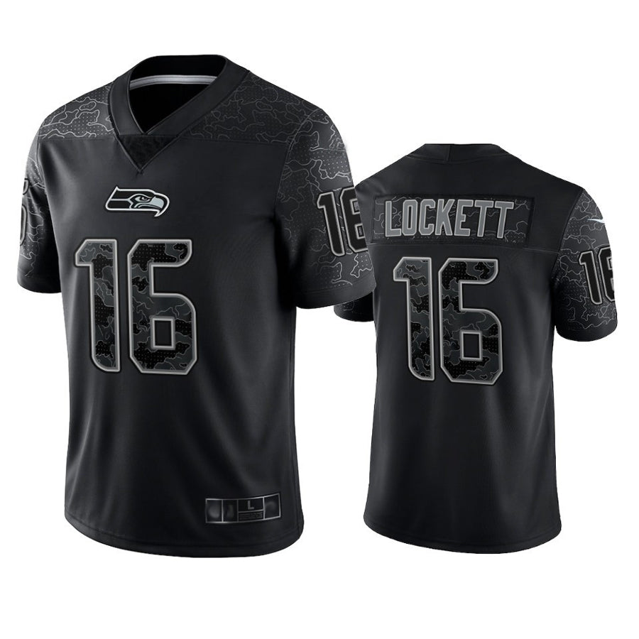 S.Seahawks #16 Tyler Lockett Player Black RFLCTV Limited Football Jerseys