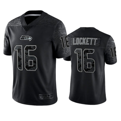 S.Seahawks #16 Tyler Lockett Player Black RFLCTV Limited Football Jerseys