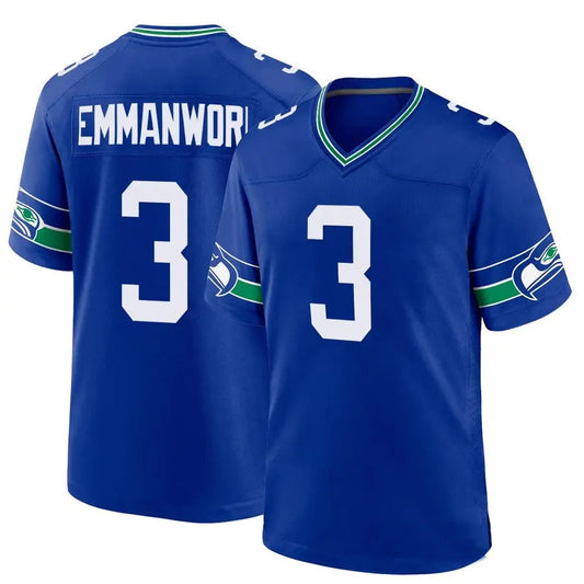 S.Seahawks #3 Nick Emmanwori Player Royal Game Football Jerseys