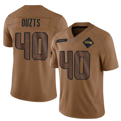 S.Seahawks #40 Robbie Ouzts Player Brown Salute To Service Limited Football Jerseys