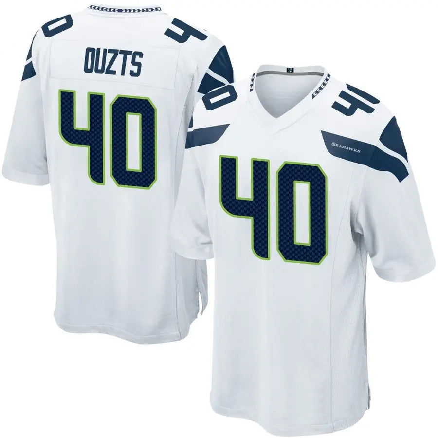 S.Seahawks #40 Robbie Ouzts Player White Home Game Football Jerseys