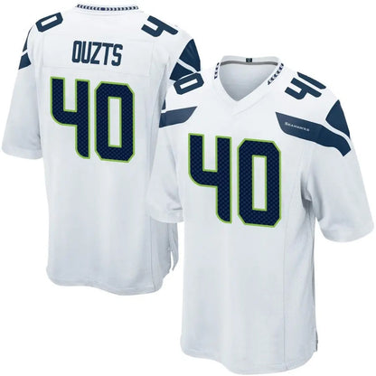 S.Seahawks #40 Robbie Ouzts Player White Home Game Football Jerseys